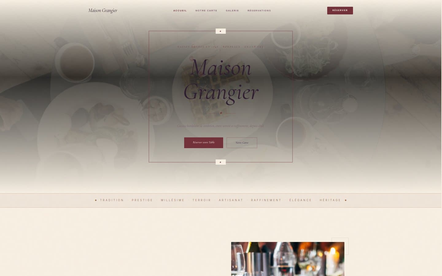 Capture d'écran du site Maison Grangier